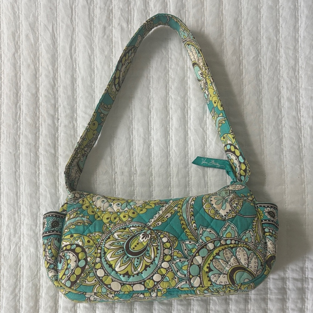 Vera Bradley Shoulder Bag- “Peacock” Early 2000s Blue & Green - Picture 2 of 5
